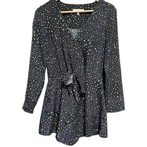 LIKELY Star Print Romper Tie Front Shorts Romper Size 4